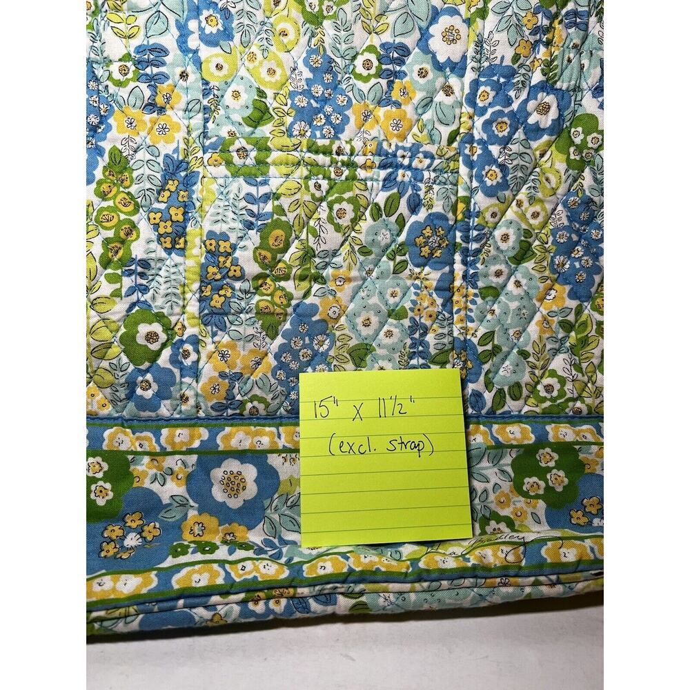 VERA BRADLEY Green Yellow Blue Petals Quilted Floral Tote Shoulder Bag Purse - Picture 11 of 11